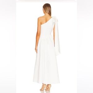 White Asymmetrical Backless Bridal Gown